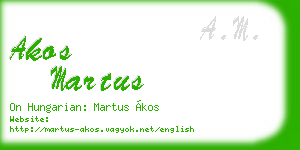 akos martus business card
